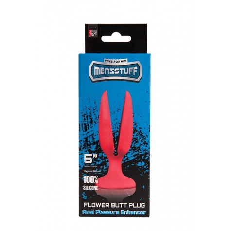 Красная пробка-бутон MENZSTUFF FLOWER BUTT PLUG 5INCH - 13,5 см.