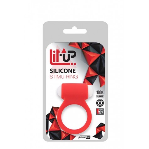 Красное эрекционное виброкольцо LIT-UP SILICONE STIMU RING 3 RED