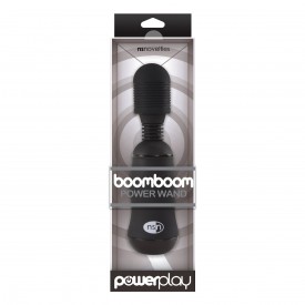 Чёрный вибромассажёр для эрогенных зон BoomBoom Power Wand - 18 см.