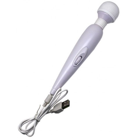 Белый вибромассажёр Mimi Magic Wand - 19,2 см.